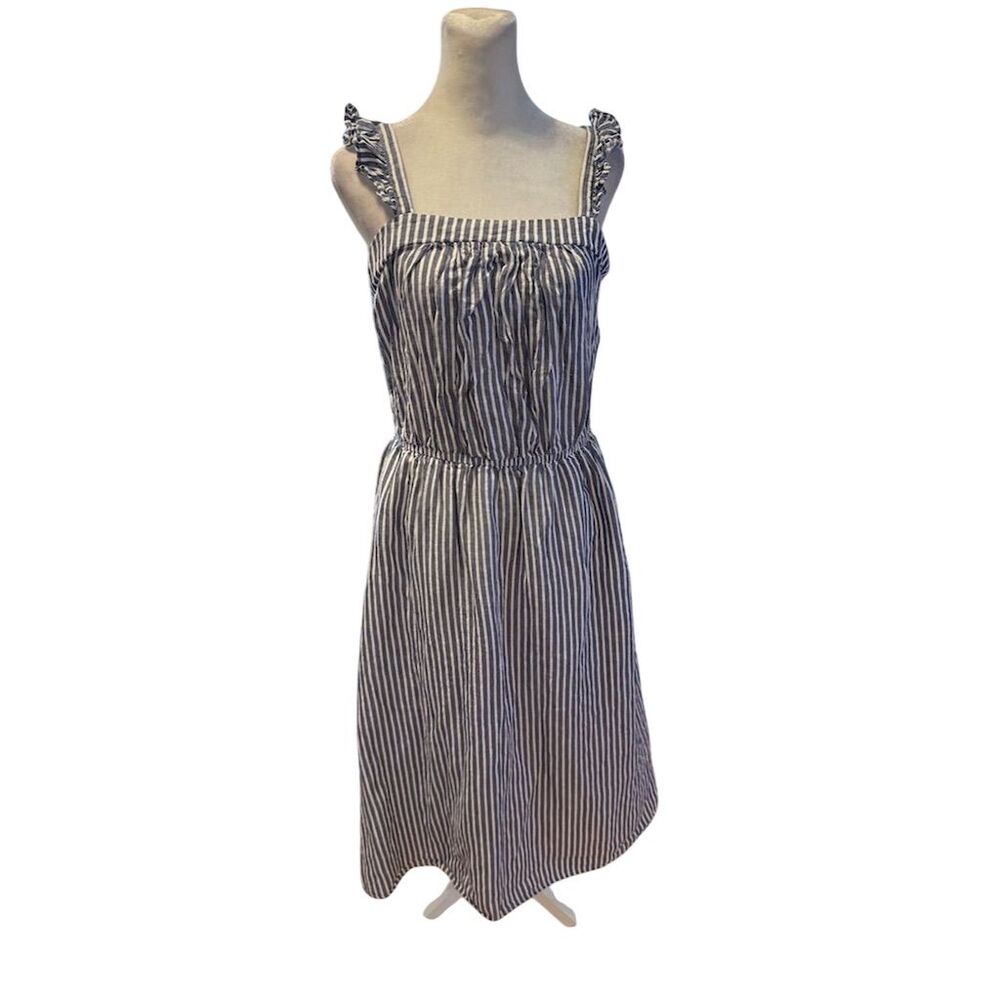 Old Navy Women's cotton linen Striped Sleeveless Midi Sundress Size M